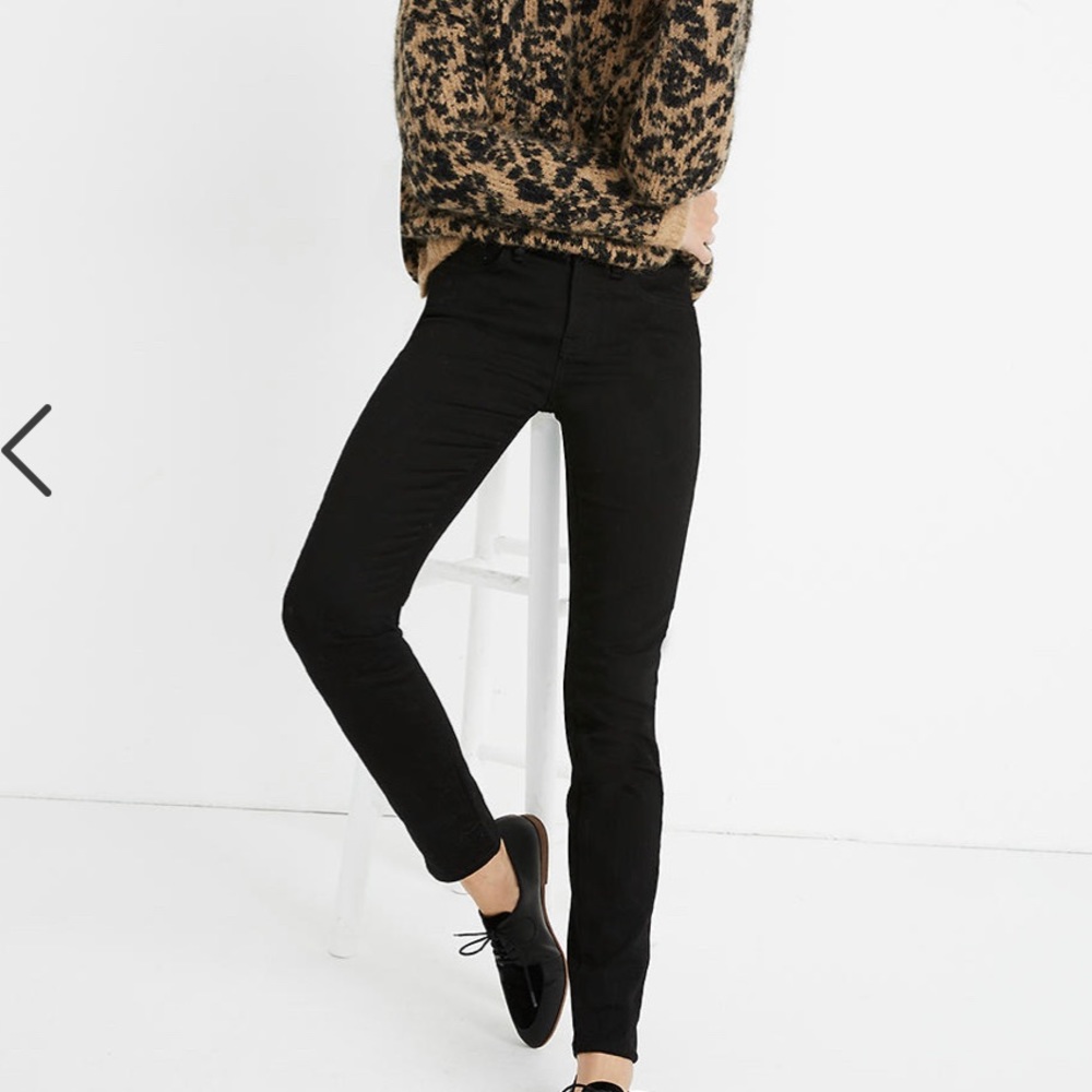 Madewell 9" Skinny Jeans Velvet Tuxedo Stripe